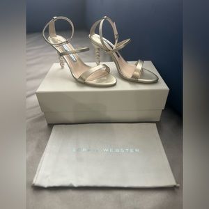 Sophia Webster Rosalind Crystal Pearl Mid Bridal Shoes Sandal Heels